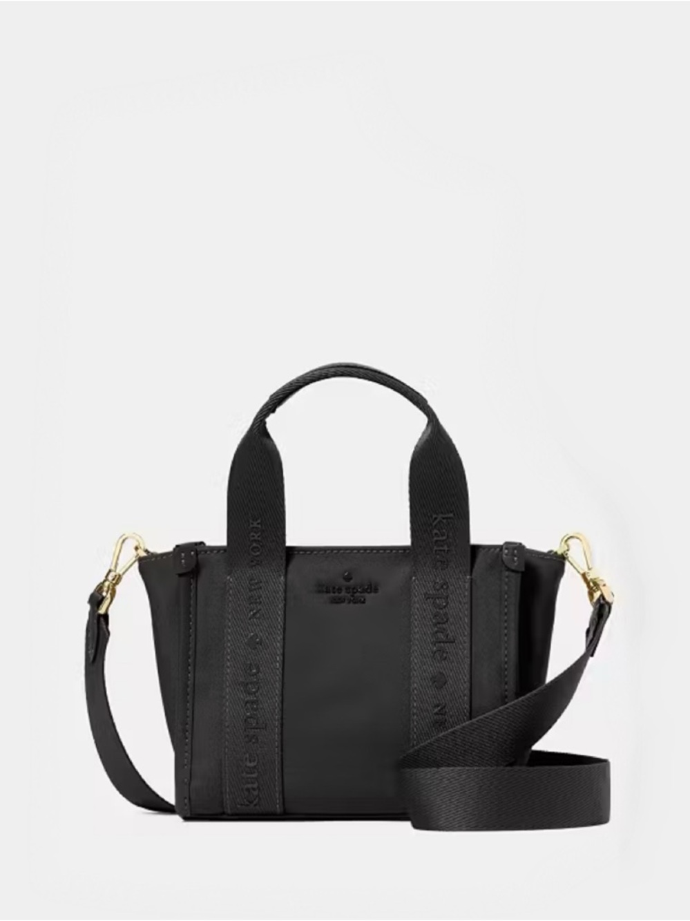 ♠️Kate Spade New York Kip Ksnyl Nylon Mini Tote Crossbody Bag, Black NEW NWT